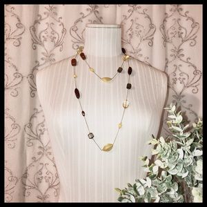 🚫 SOLD • NECKLACE • BROWN & YELLOW